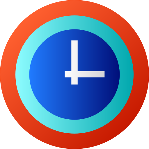 Clock Flat Circular Gradient icon