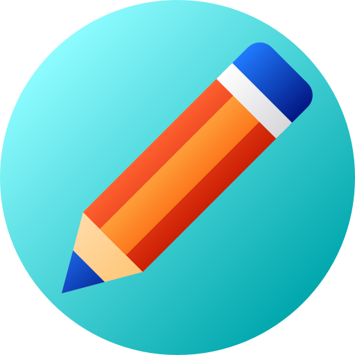 연필 Flat Circular Gradient icon