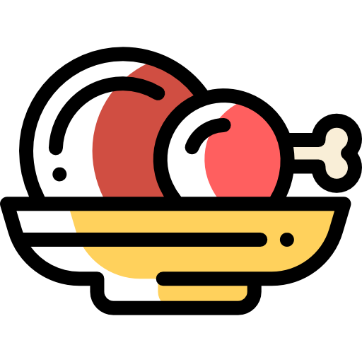 Fried chicken Detailed Rounded Color Omission icon