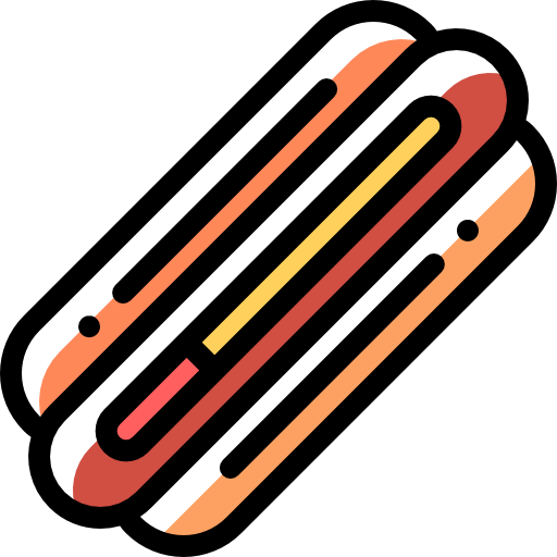 hotdog Detailed Rounded Color Omission icon