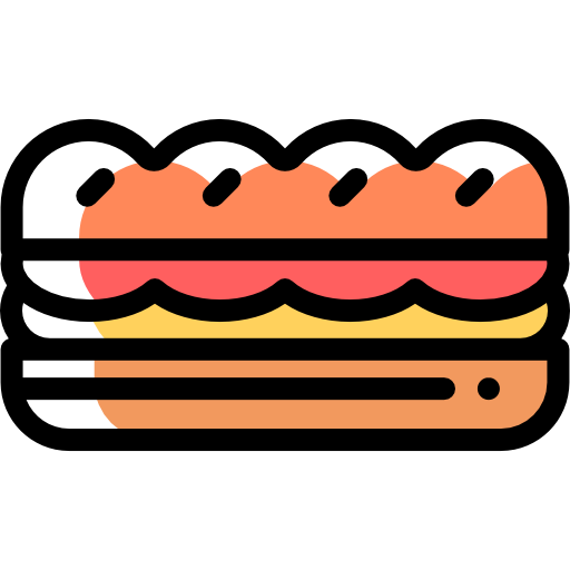 Sandwich Detailed Rounded Color Omission icon