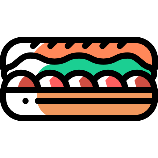 sanduíche Detailed Rounded Color Omission Ícone