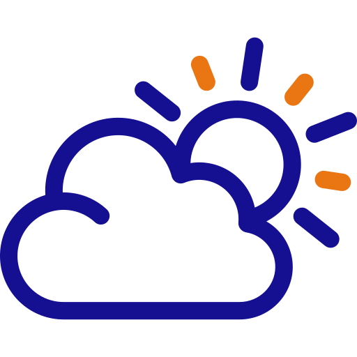 chmury i słońce Generic color outline ikona