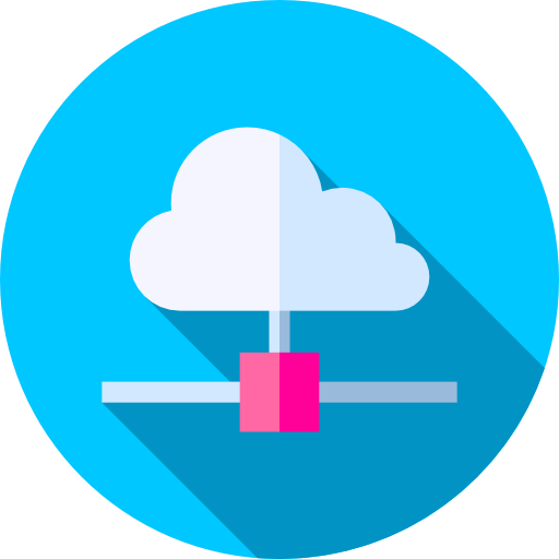 Cloud computing Flat Circular Flat icon