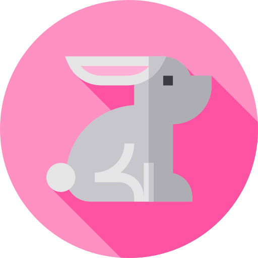 konijn Flat Circular Flat icoon
