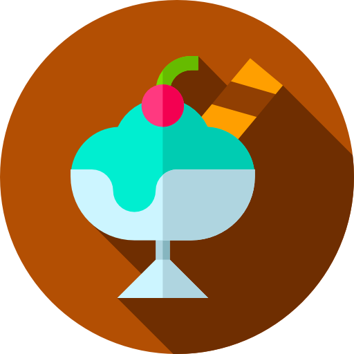 Ice cream Flat Circular Flat icon