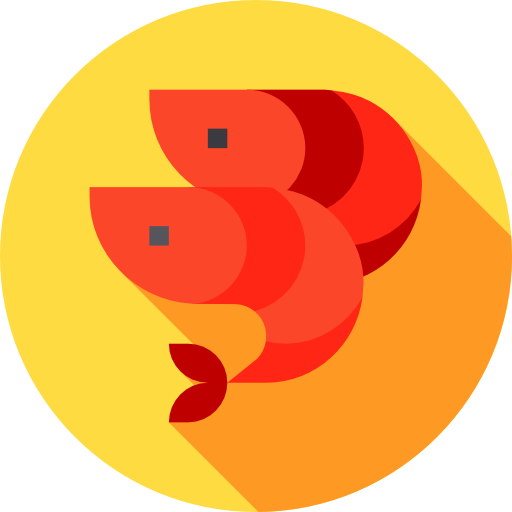 새우 Flat Circular Flat icon