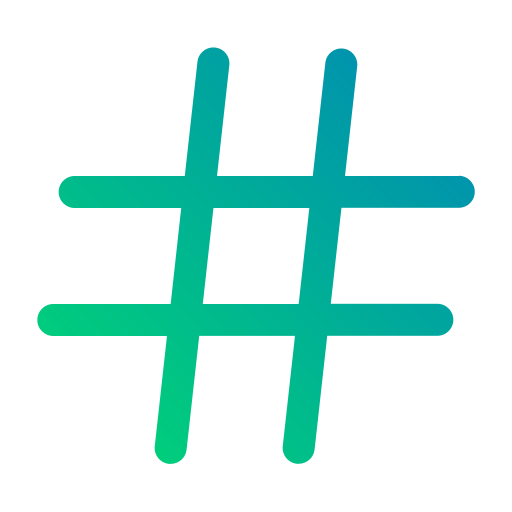 hashtag Generic gradient outline ikona