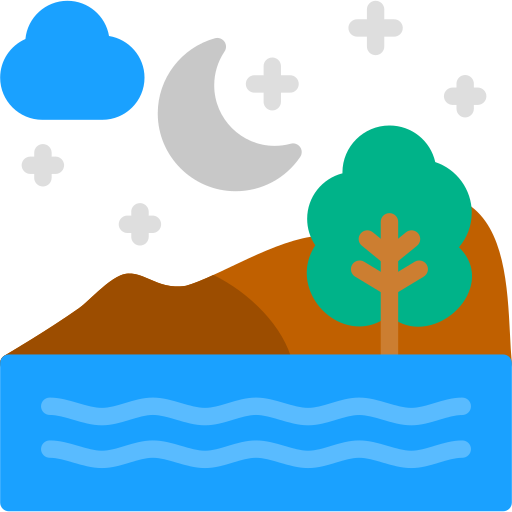 Night landscape Generic color fill icon