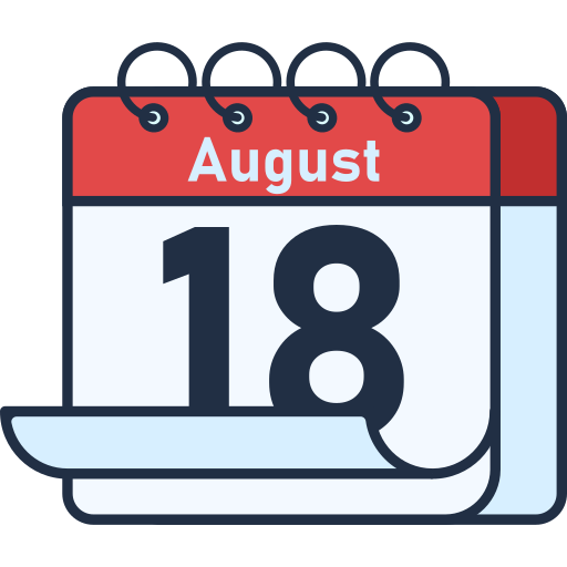 August 18 Generic color lineal-color icon