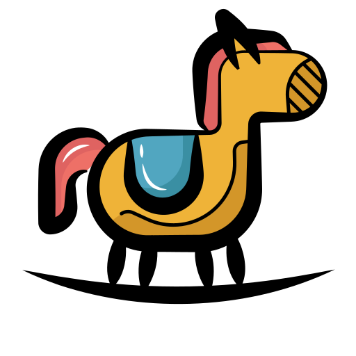 koń na biegunach Generic color hand-drawn ikona