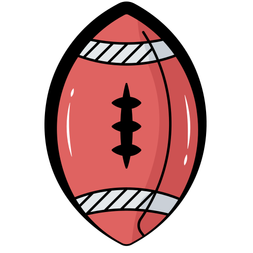 rugby Generic color hand-drawn icoon