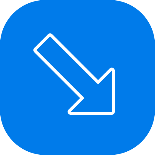 Down right arrow Generic color fill icon