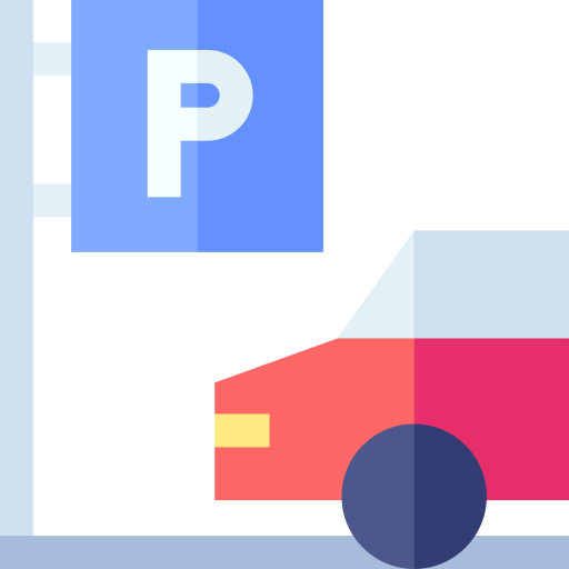 aparcamiento de coches Basic Straight Flat icono