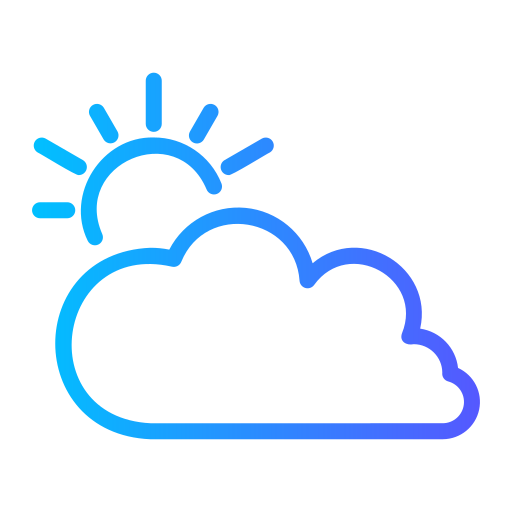 wolken en zon Generic gradient outline icoon