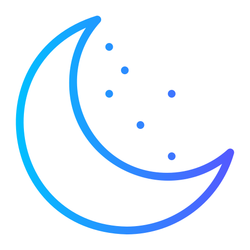 mezza luna Generic gradient outline icona