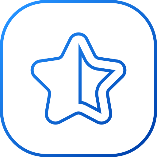 Half star Generic gradient outline icon