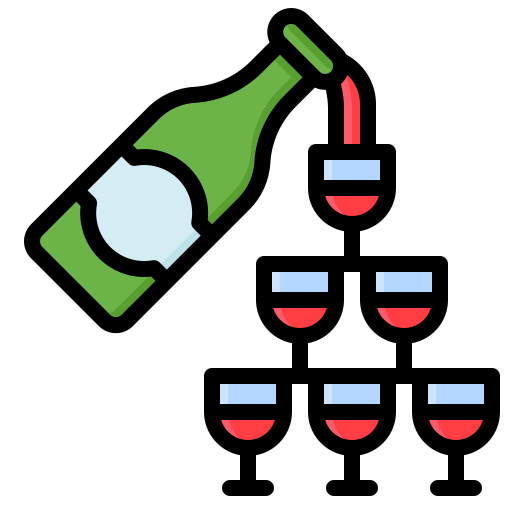 Бокалы для вина Generic color lineal-color иконка