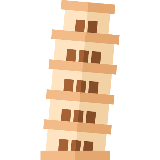 torre de pisa Basic Straight Flat icono