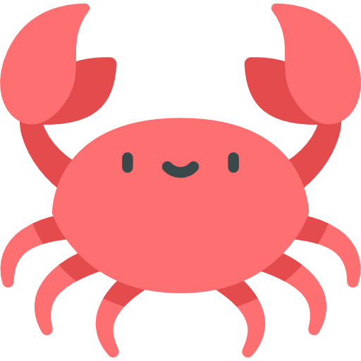 crabe Kawaii Flat Icône