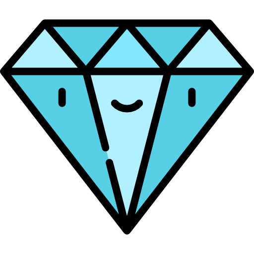 diamante Kawaii Lineal color icona