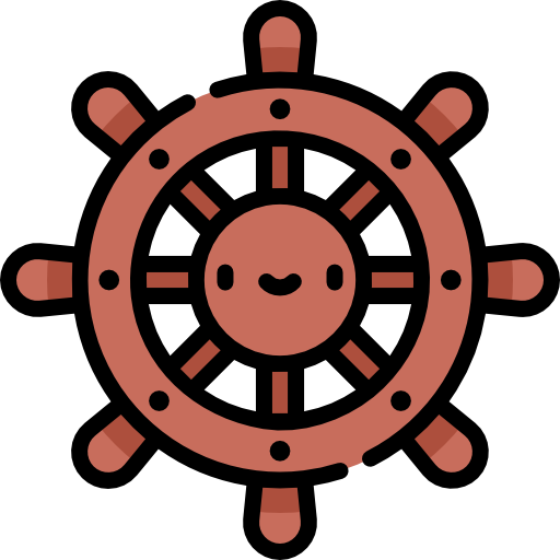 rueda de la nave Kawaii Lineal color icono