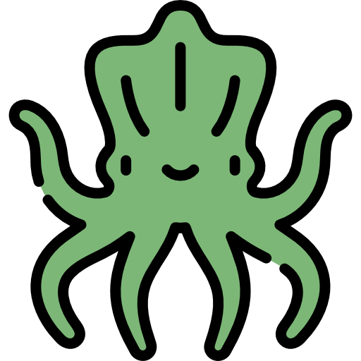 kraken Kawaii Lineal color ikona