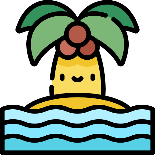 isla Kawaii Lineal color icono