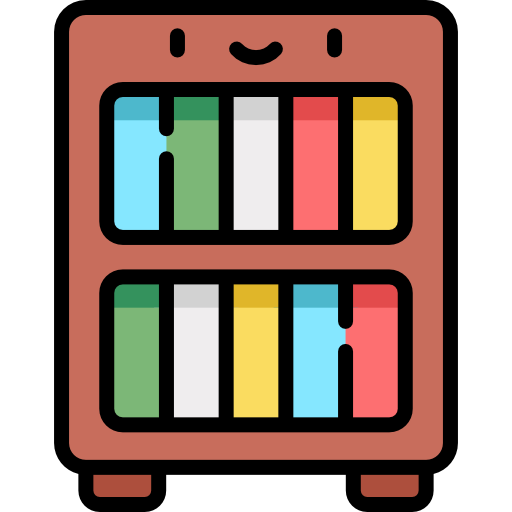 bücherregal Kawaii Lineal color icon