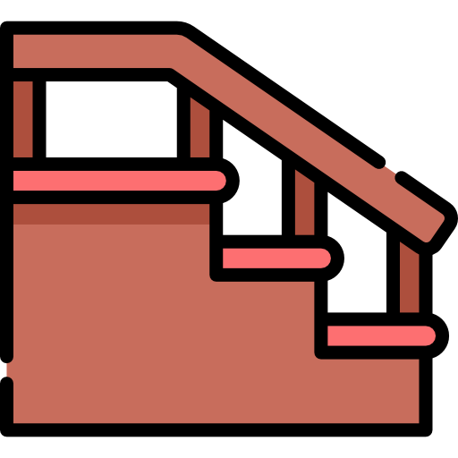 escaliers Kawaii Lineal color Icône