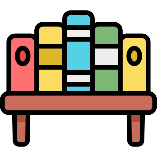 libreria Kawaii Lineal color icona