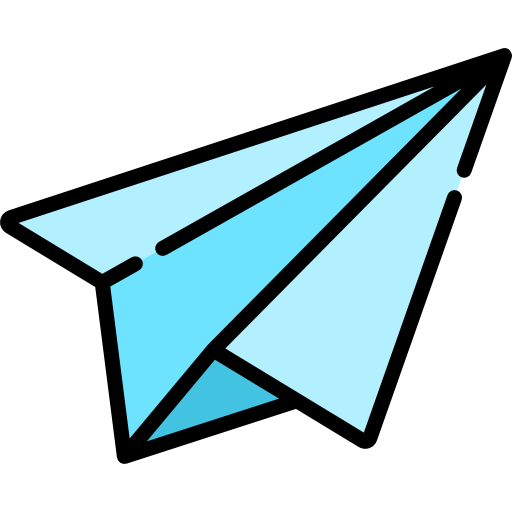 Бумажный самолетик Kawaii Lineal color иконка