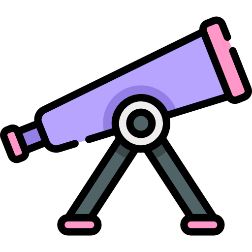 telescoop Kawaii Lineal color icoon