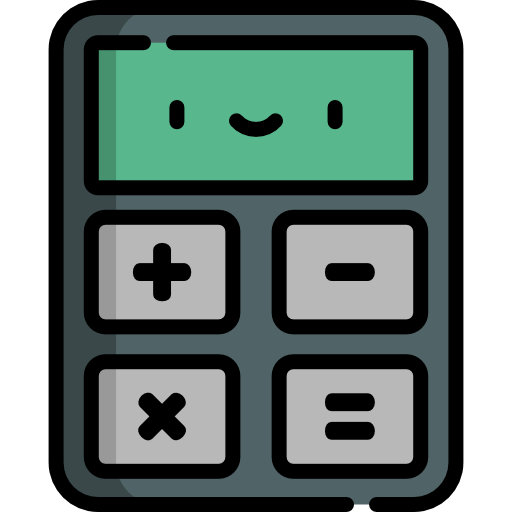 rekenmachine Kawaii Lineal color icoon