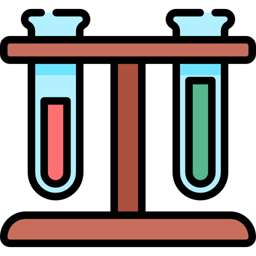 tubos de ensayo Kawaii Lineal color icono