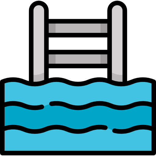 piscina Kawaii Lineal color icona