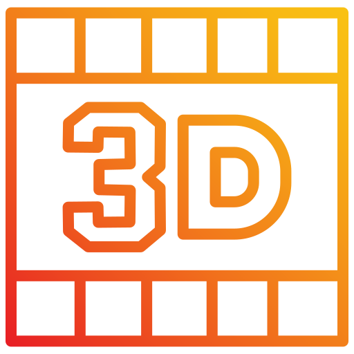 3d film Generic gradient outline icoon