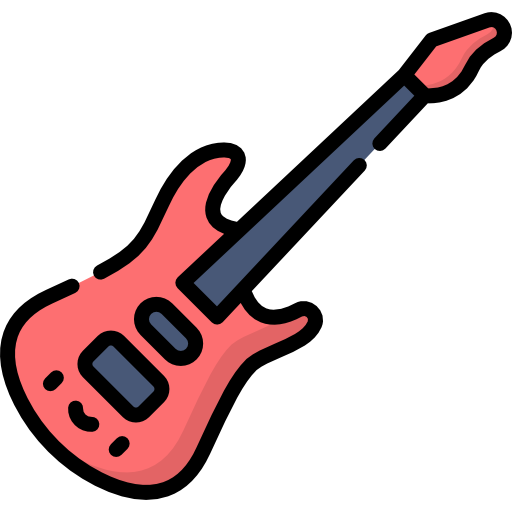 エレキギター Kawaii Lineal color icon