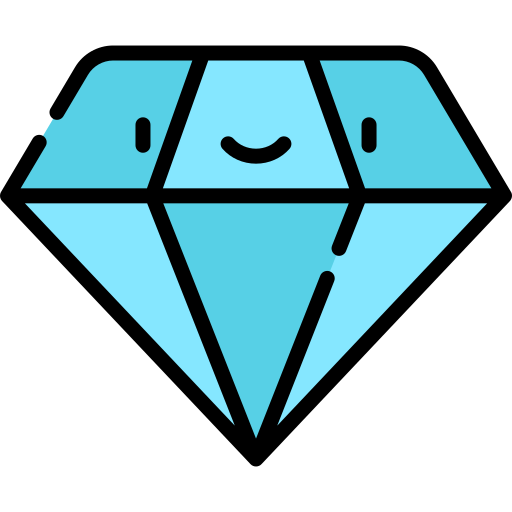 diamant Kawaii Lineal color icoon