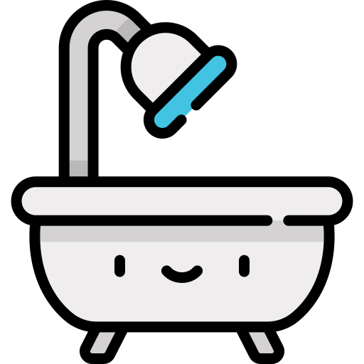 bañera Kawaii Lineal color icono