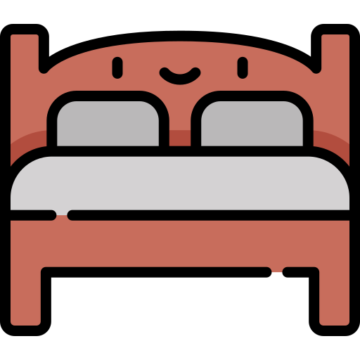 łóżko Kawaii Lineal color ikona