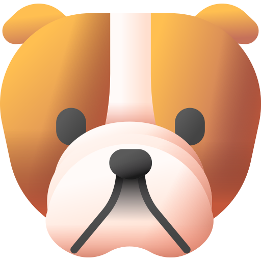 English bulldog 3D Color icon