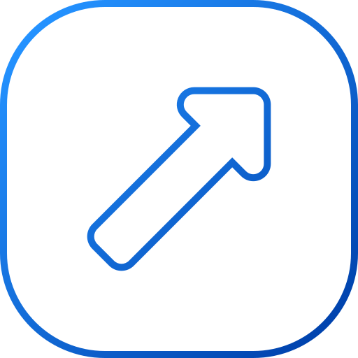 pijl naar rechts omhoog Generic gradient outline icoon