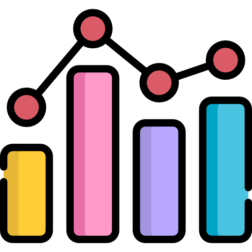estadísticas Kawaii Lineal color icono