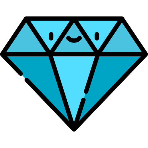 diamant Kawaii Lineal color Icône