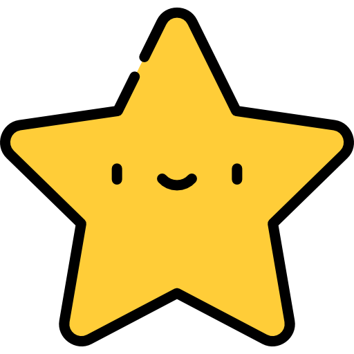 Звезда Kawaii Lineal color иконка
