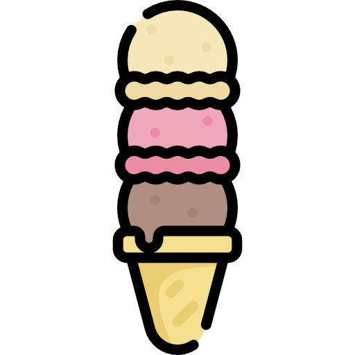crème glacée Kawaii Lineal color Icône