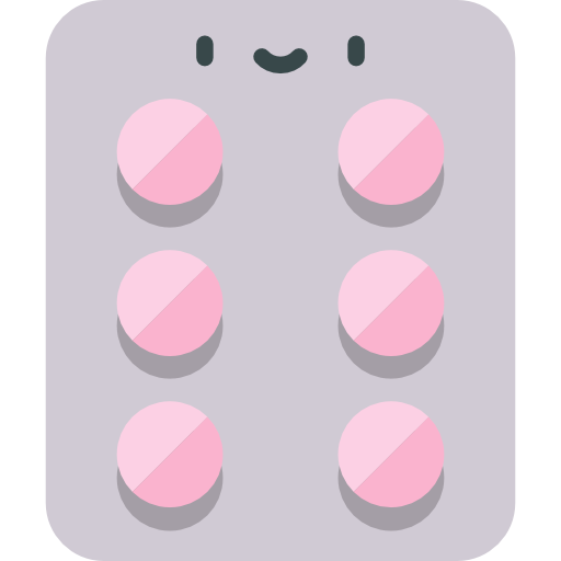 píldoras anticonceptivas Kawaii Flat icono