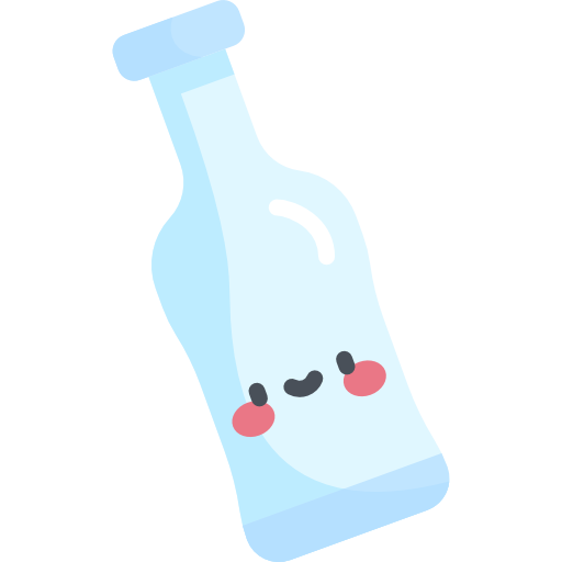 szklana butelka Kawaii Flat ikona