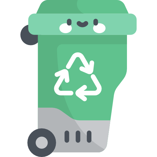lixeira de reciclagem Kawaii Flat Ícone